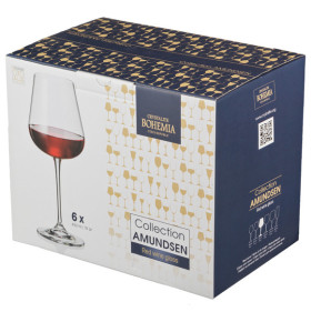 Бокалы для красного вина 450 мл 6 шт  Crystalite Bohemia "Ardea /Амундсен /Без декора" / 101186