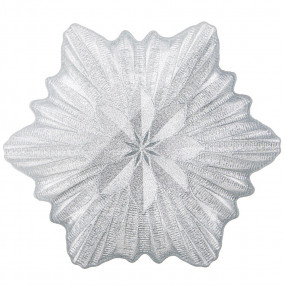 Блюдо 25 см Снежинка  АКСАМ "Snowflake silver shiny" / 262029