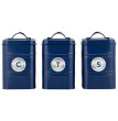 Набор банок для сыпучих продуктов 18 см 3 шт 1,45 л синие  Maxwell &amp; Williams &quot;Grantham&quot; (подарочная упаковка) / 335213