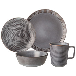 Набор посуды на 4 персоны 16 предметов  Bronco "Graphite" / 338544