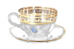 Чашка чайная 220 мл 1 шт  Crystalite Bohemia "Золотые листики" / 133112