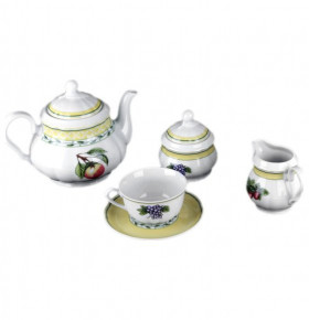 Чайный сервиз на 6 персон 15 предметов  Thun "Роза /Ягодно-Фруктовый" / 001059