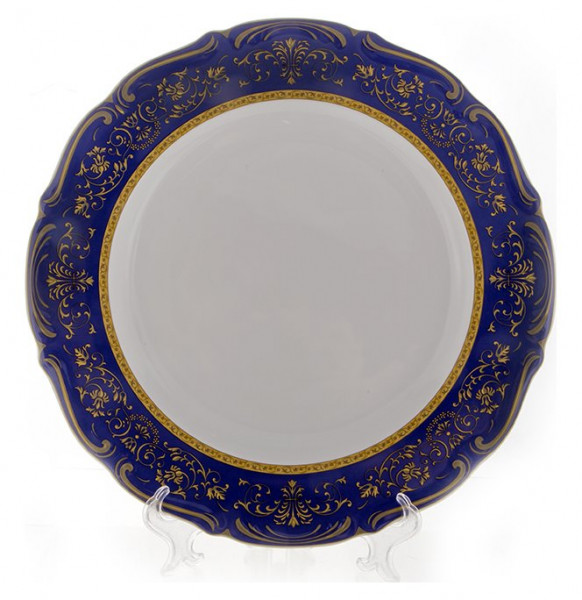 Блюдо 32 см круглое  Bavarian Porcelain &quot;Мария-Тереза / Синяя /Элегантность&quot; / 104878