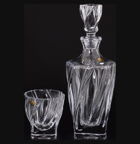 Набор для виски 7 предметов (графин 800 мл + 6 стаканов по 320 мл)  Aurum Crystal "Ponti /Без декора" / 125130