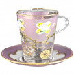 Набор чайных пар на 6 персон 12 предметов  Bohemia &quot;Лепка розовая&quot; U-R / 100760