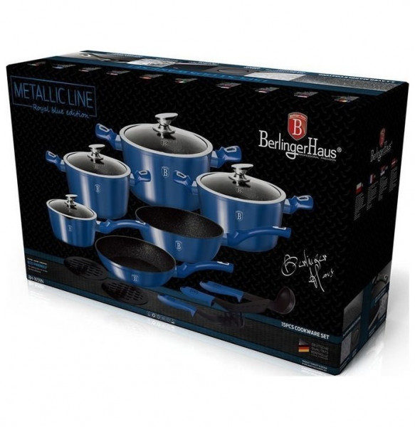 Набор посуды 15 предметов  Berlinger Haus &quot;Ruyal blue Metallic Line&quot; / 128233