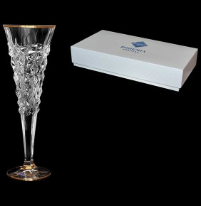Бокалы для шампанского 200 мл 6 шт  Bohemia Jihlava "Glacier /Отводка золото"  / 163829