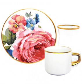Набор чайно-кофейный на 6 персон 18 предметов  Toygar "Розы" / 285508