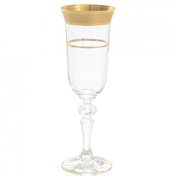 Бокалы для шампанского 150 мл 6 шт  Star Crystal &quot;Кристина /Матовая полоса /золото&quot; SC / 146770