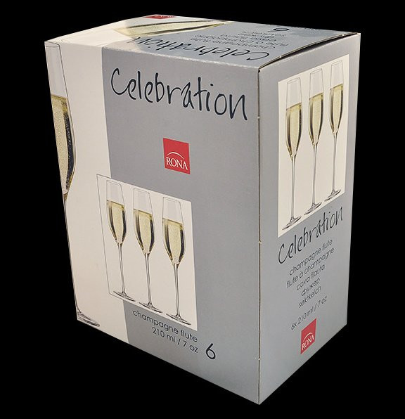 Бокалы для шампанского 210 мл 6 шт  Rona &quot;Celebration /Без декора&quot; / 039954