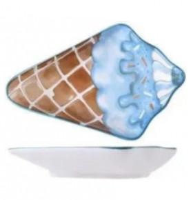 Тарелка 18 х 11,5 х 3 см голубой  Мята "Мороженое /Вафельный рожок" / 309321