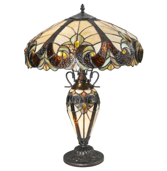 Лампа настольная 3 рожковая  Velante &quot;Tiffany&quot; Цветы 3 / 304757
