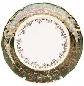 Набор тарелок 21 см 6 шт  Sterne porcelan "Фредерика /Золотые листья на зелёном" / 128782