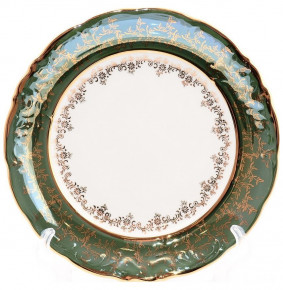 Набор тарелок 25 см 6 шт  Sterne porcelan "Фредерика /Золотые листья на зелёном" / 128783