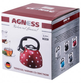 Чайник 2,5 л со свистком индукционное дно  Agness "AGNESS/Горошек" / 200203