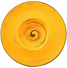 Тарелка 24 см глубокая жёлтая  Wilmax "Spiral" / 261608