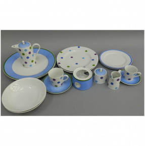 Набор посуды на 2 персоны 20 предметов "Елизавета /Горох /голубой" / 158524