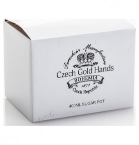 Сахарница 400 мл  Porcelaine Czech Gold Hands "Луиза /Серая роза /платина"  / 157043