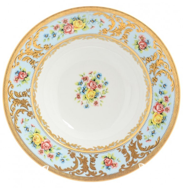 Набор тарелок 23 см 6 шт глубокие  Falkenporzellan &quot;Вена /Розочки на голубом /с золотом&quot; / 149999