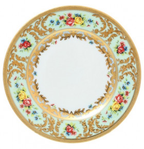 Набор тарелок 17 см 6 шт  Falkenporzellan "Вена /Розочки на нежно-бирюзовом /с золотом" / 137707