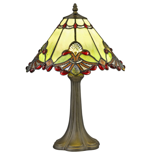 Лампа настольная 1 рожковая  Velante &quot;Tiffany&quot; Капельки /зеленая / 304456