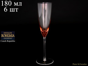 Бокалы для шампанского 180 мл 6 шт красные  Crystalite Bohemia "Колорс" / 069271
