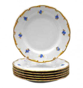 Набор тарелок 25 см 6 шт  Bohemia Porcelan Moritz Zdekauer 1810 s.r.o. "Анжелика /Незабудка" / 027581