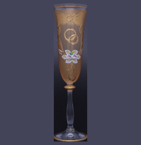 Бокалы для шампанского 190 мл 2 шт  Crystalex CZ s.r.o. "Анжела /Свадебные /Лепка /золото" / 012639