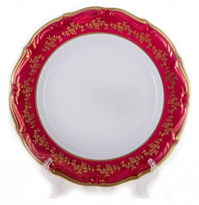 Набор тарелок 19 см 6 шт  Bavarian Porcelain "Мария-Тереза /Барокко Красный" / 148592