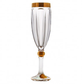 Бокалы для шампанского 160 мл 6 шт  Crystalite Bohemia "Робин /С золотом 2"  / 105292