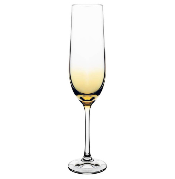 Бокалы для шампанского 190 мл 6 шт  Crystalex CZ s.r.o. &quot;Виола /Оранжевый люстр&quot; / 288939