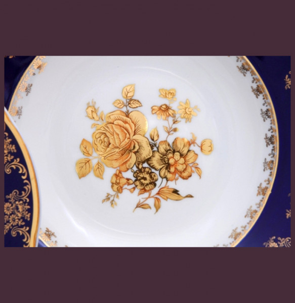 Набор тарелок 25 см 6 шт  Leander &quot;Мэри-Энн /Золотая роза /Кобальт&quot; / 085475