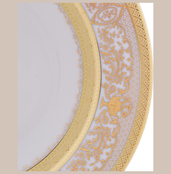 Набор тарелок 22 см 6 шт глубокие  Falkenporzellan &quot;Констанц /Величественное золото&quot; крем. / 246799