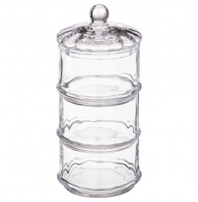 Банки для сыпучих продуктов 10 х 21 см 3 секции с крышкой  Alegre Glass "Sencam" / 289088