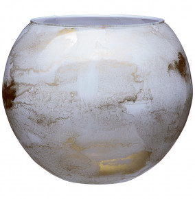 Ваза для цветов 20 см  Franko "Sfera golden marble /белая" / 235878