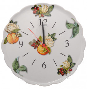 Часы настенные 29,5 см  Artigianato Ceramico by Caroline "Artigianato ceramico /Апельсин и роза" / 228182