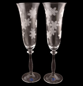 Бокалы для шампанского 190 мл 2 шт  Crystalex CZ s.r.o. "Анжела /Снежинки" / 109548