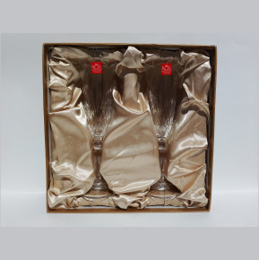 Бокалы для шампанского 160 мл 2 шт  RCR Cristalleria Italiana SpA "Мелодия /Без декора" в подарочной коробке / 310085