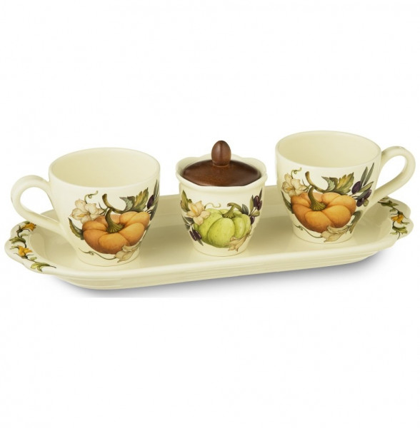 Чайный набор на 2 персоны 5 предметов  Artigianato Ceramico by Caroline &quot;Artigianato ceramico /Тыква&quot; / 149466