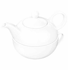 Чайный набор на 1 персону 2 предмета (Заварочный чайник 375 мл + чашка на 340 мл)  Wilmax "Olivia"  / 342581