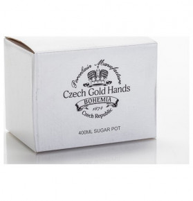Сахарница 400 мл  Porcelaine Czech Gold Hands "Луиза /Роза с вензелем /кобальт" / 153134