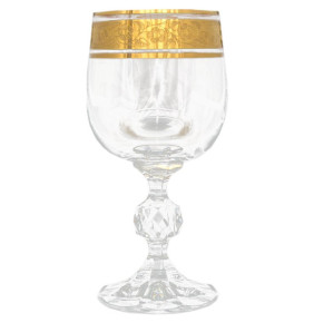 Бокалы для белого вина 190 мл 6 шт  Crystalite Bohemia "Клаудия /Цветочный узор на золоте" V-D / 096678