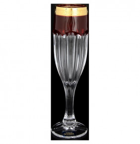 Бокалы для шампанского 150 мл 6 шт  Crystalite Bohemia "Сафари /Рубин /432267" / 046325