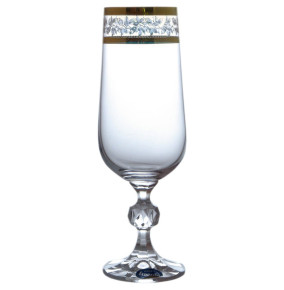 Бокал для шампанского 180 мл 1 шт  Crystalite Bohemia "Клаудия /Золотые листики" / 339614