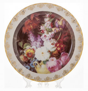 Настенная тарелка 32 см  Bavarian Porcelain "Цветы 6" / 085327
