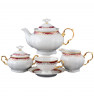 Изображение товара Чайный сервиз на 6 персон 15 предметов  Thun "Мария-Луиза /Лилии на красном" / 071363