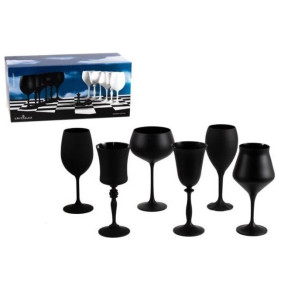 Бокалы для белого вина 400 мл 6 шт чёрные  Crystalex CZ s.r.o. "Glass Gambit /Шахматы"  / 293460