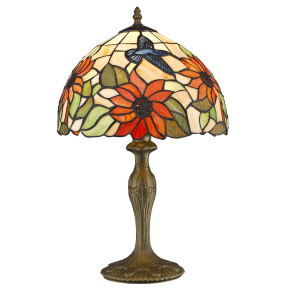 Лампа настольная 1 рожковая  Velante "Tiffany" Цветы и птицы / 304501