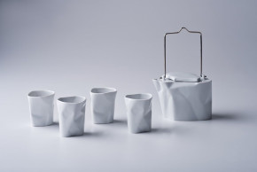 Чайный сервиз 5 предметов белый  Cmielow Design Studio "BENT" / 163396