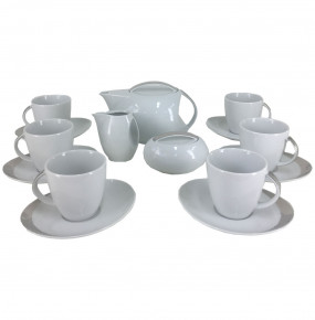 Чайный сервиз на 6 персон 15 предметов  Thun "Лоос /Платиновые полоски" / 232083